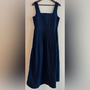 Skies Are Blue Indigo Pleaded Denim Dress with Copper Accent NWT 👖💙